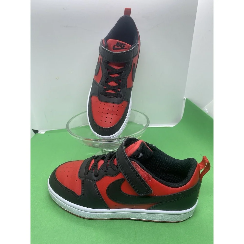 Nike Court Borough Low Recraft PS | Size 2Y| Uni. Red, Blk, Wt | DV5457-600